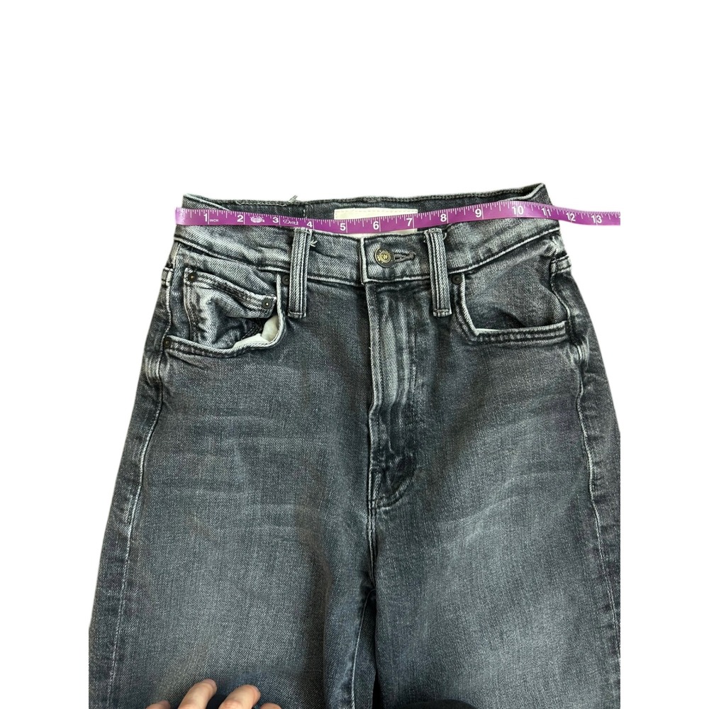 Mother The Rambler Zip Flood Jeans Outta Sight Faded Black Straight Leg Size 23 - Picture 5 of 11